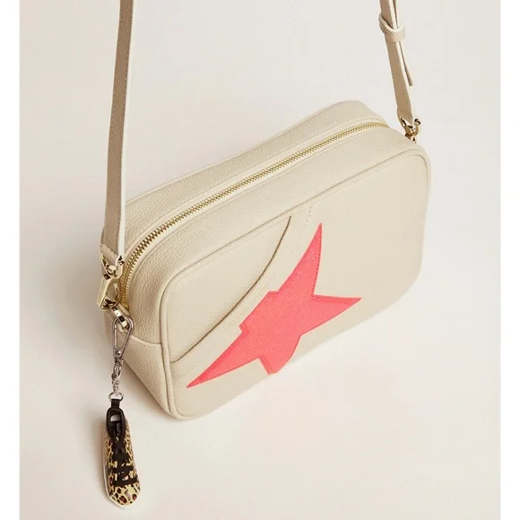 🎄XMAS IN AUG BLOWOUT🎄 🆕Golden Goose Leather Body Glitter Patch Star Bag - Picture 5 of 11